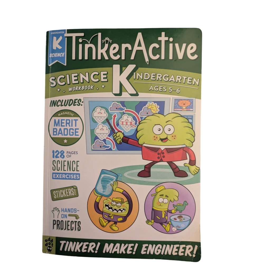 TinkerActive Science Kindergarten Workbook Ages 5-6 STEM Odd Dot 9781250307248‎